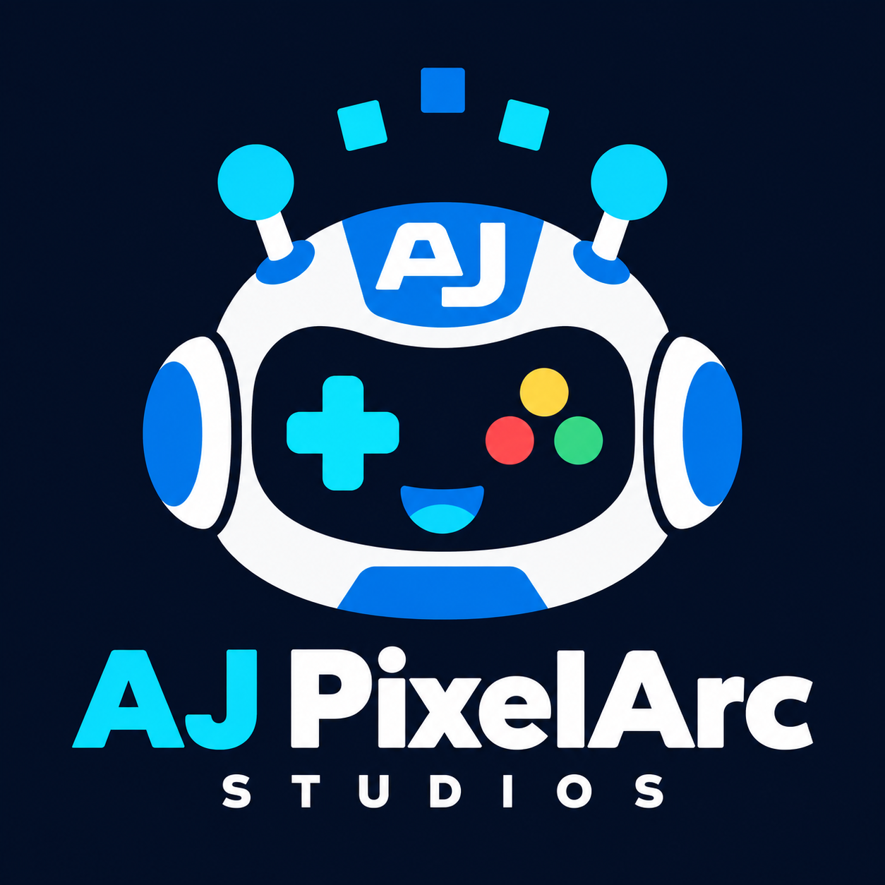 AJ PixelArc Studios robot logo